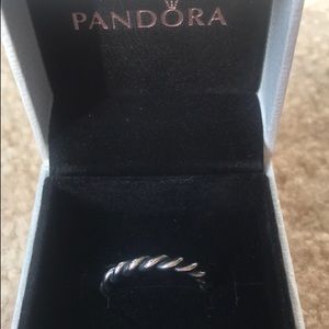 Pandora sterling 925 twisted rope ring size 8